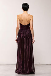 Kaffee Trägerloses Etui Langes Abendkleid